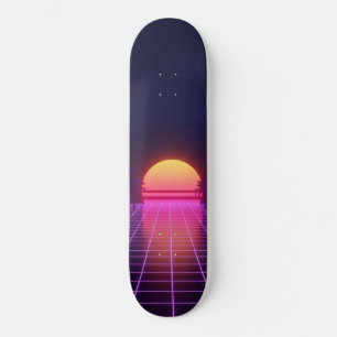 80er-Sonnenuntergang Skateboard