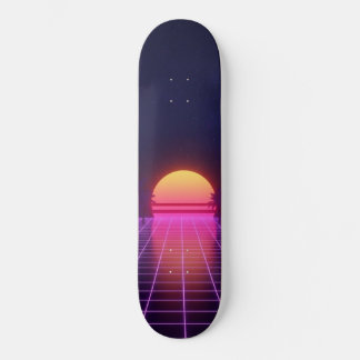 80er-Sonnenuntergang Skateboard
