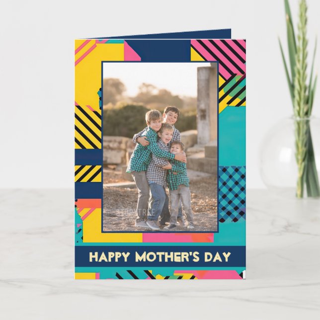 80er Stil Happy Mother's Day Foto Karte (Vorderseite)