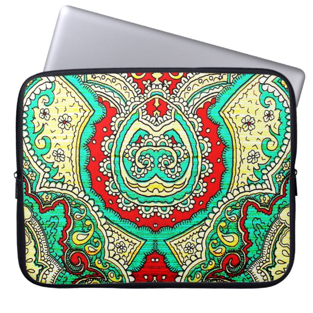 80er-Stil, hell, neon, schön, psychedelisch Laptopschutzhülle (Vorderseite)