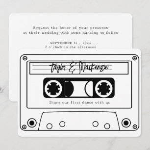80er Style Retro Musik-Tape Hochzeit Einladung