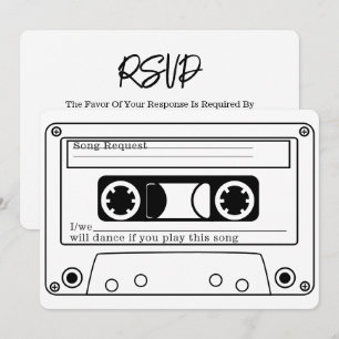 80er Style Retro Musik-Tape Hochzeit RSVP Einladung