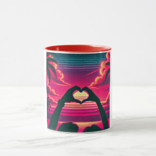 80er Sunset Romantische Liebe Tasse