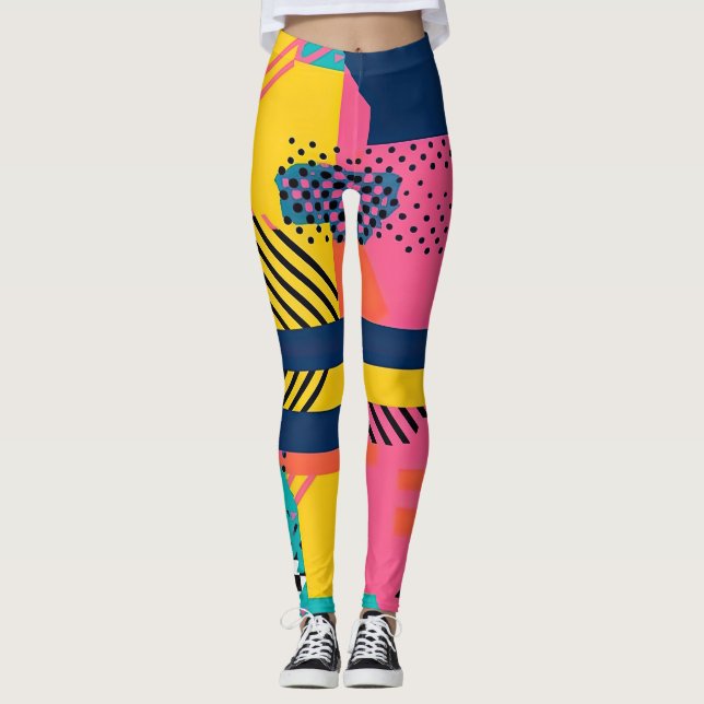 80er Trend Colorful Leggings (Vorderseite)