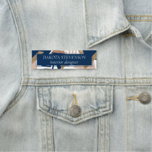 80er Trendy Abstrakt Gold-Muster für Marine und Namensschild