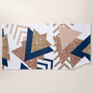 80er Trendy Abstrakt Gold-Muster für Marine und Strandtuch