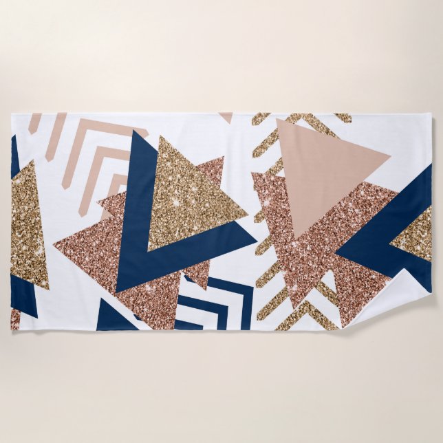 80er Trendy Abstrakt | Gold-Muster für Marine und  Strandtuch (Vorderseite)