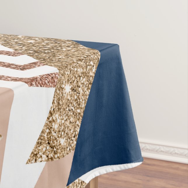 80er Trendy Abstrakt | Gold-Muster für Marine und  Tischdecke (Beispiel)