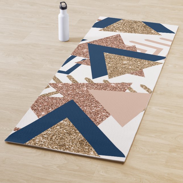 80er Trendy Abstrakt | Gold-Muster für Marine und  Yogamatte (Beispiel)
