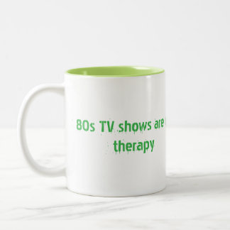80er TV Liebe Nostalgie 1980er Therapie Boomer Zweifarbige Tasse