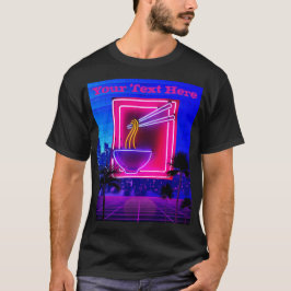 80er Vaporwave Neon Ramen Noodles Retro T-Shirt