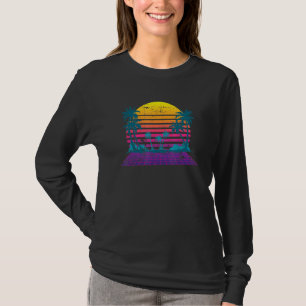 80er Vaporwave Palm Trees Summer Vibes Sunset Trop T-Shirt