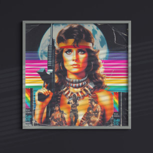 80er Vhs Action Woman Poster