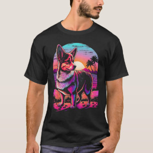 80er-Vibes-Sonnenuntergangs-Abenteuer mit Corgis R T-Shirt