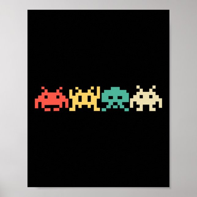 80er Video Game Vintag Retro Arcade 1 Poster (Vorne)