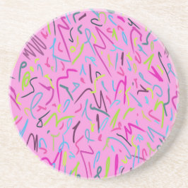 80er Vintag drucken in Rosa Getränkeuntersetzer