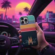 80er Vintager COlorful Stripe mit Monogramm