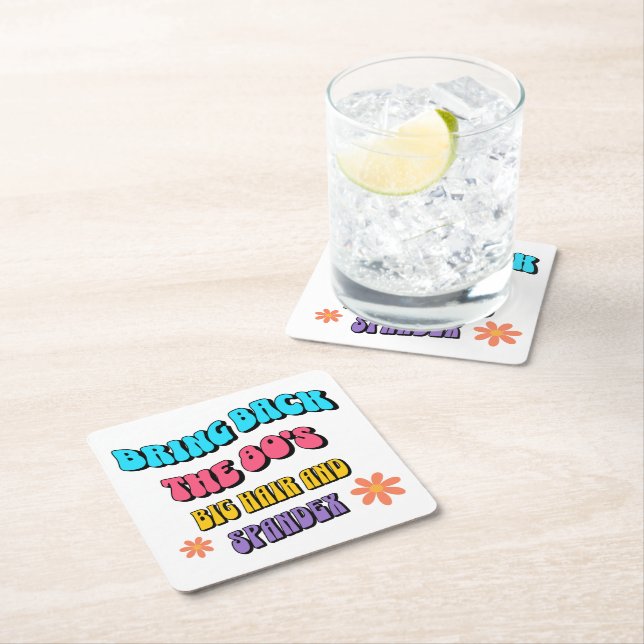 80er zurückbringen rechteckiger pappuntersetzer (Vor Ort)