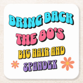 80er zurückbringen rechteckiger pappuntersetzer