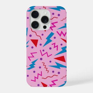 80s 90s Memphis style geometric Pink iPhone 15 Pro Hülle
