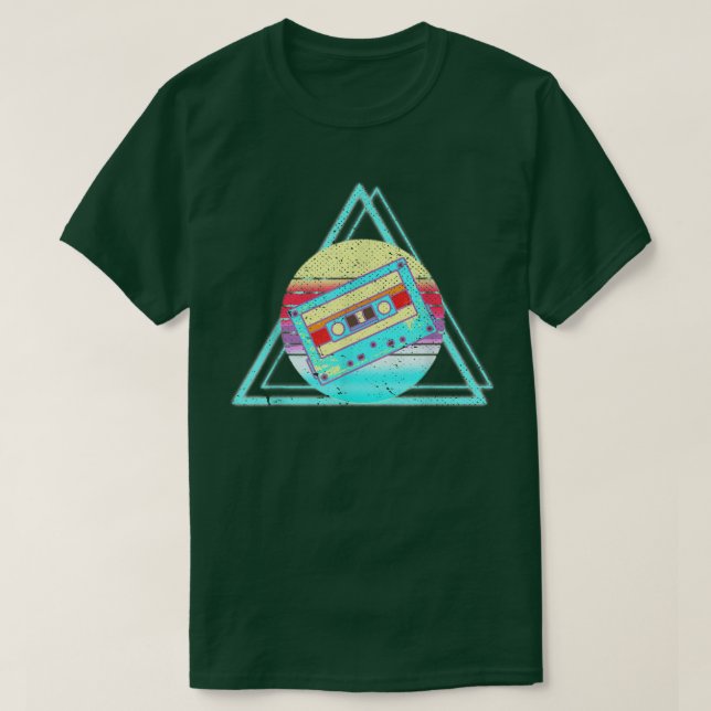 80s Cassette Music Lover Synthwave Vaporwave Retro T-Shirt (Design vorne)