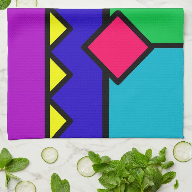 80s Color Block Handtuch (Gefaltet)