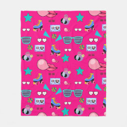 80s Costume Vibrant pink Retro culture pop Fleecedecke