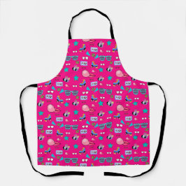 80s Costume Vibrant pink Retro culture pop Schürze