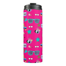 80s Costume Vibrant pink Retro culture pop Thermosbecher