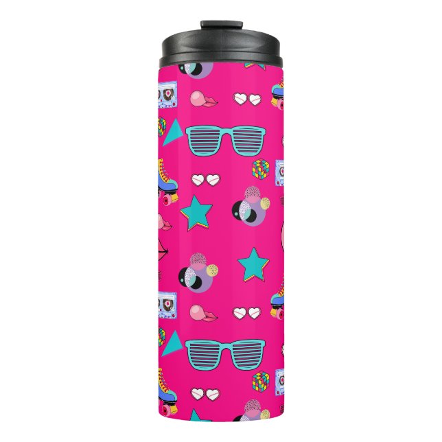 80s Costume Vibrant pink Retro culture pop Thermosbecher (Vorderseite)