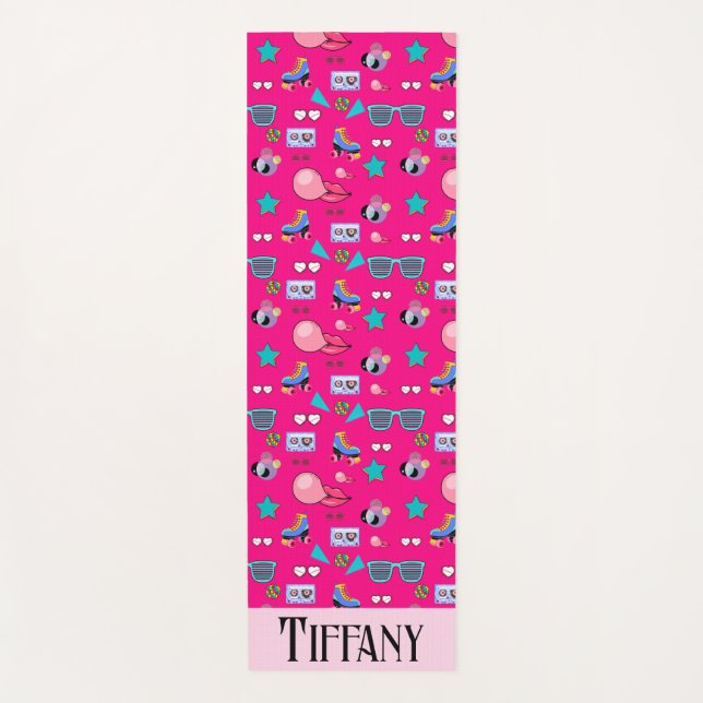 80s Costume Vibrant pink Retro culture pop Yogamatte (Vorderseite)