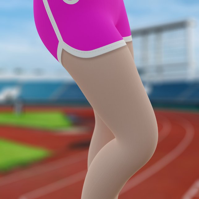 80s de sport rose avec courts Leggings (Fun leggings to wear whilst running! Just add a number)