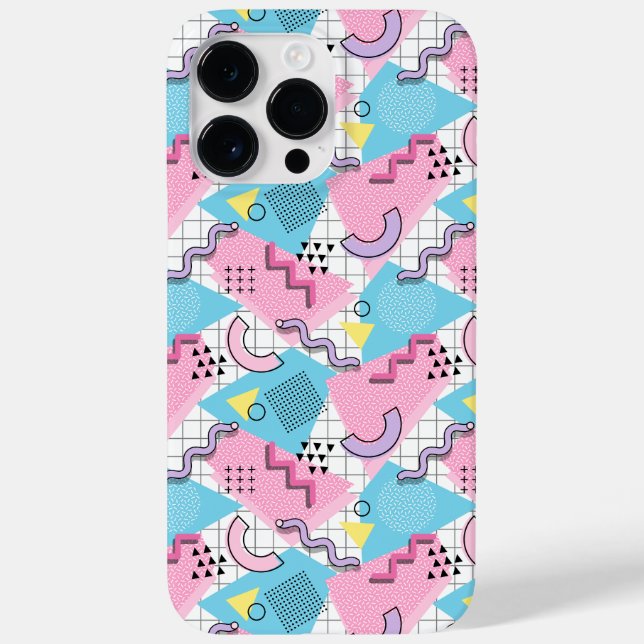 80's Memphis Active Pink Light Blue Case-Mate iPhone 14 Pro Max Hülle (Rückseite)