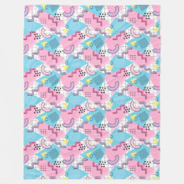 80's Memphis Active Pink Light Blue Fleecedecke