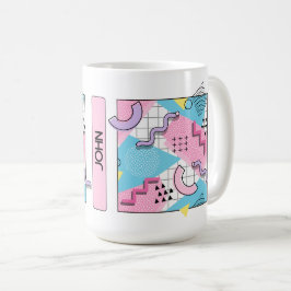 80's Memphis Active Pink Light Blue Kaffeetasse