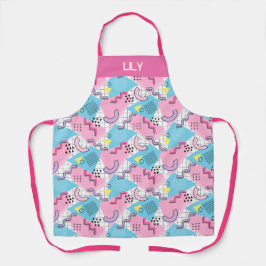 80's Memphis Active Pink Light Blue Schürze