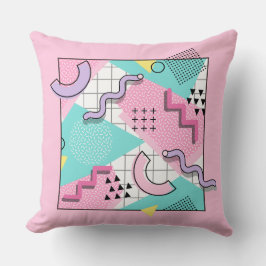 80's Memphis Active Pink Light Turquoise Kissen