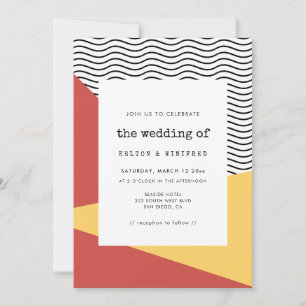 80s Pop art Memphis style faire-part de mariage