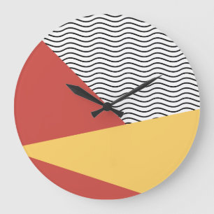 80s Pop Art Pattern Große Wanduhr