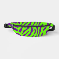 80s RETRO PURPLE GREEN TIGER STRIPES FANNY PACK