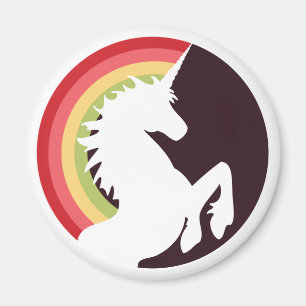 80's Retro Rainbow et Unicorn Magnet