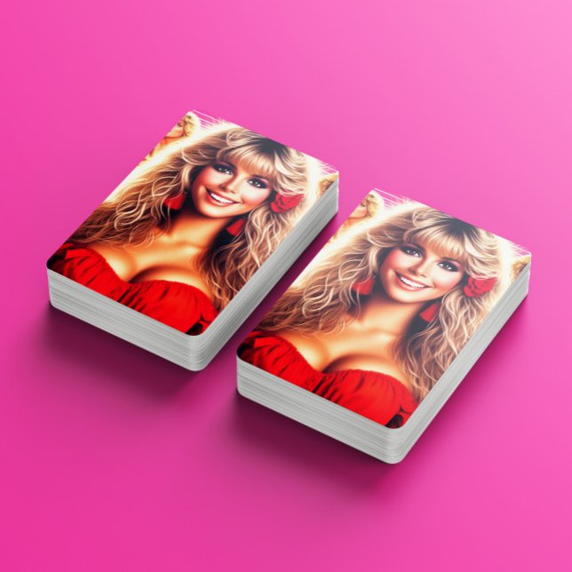 80s Retrowave Woman Spielkarten (Von Creator hochgeladen)