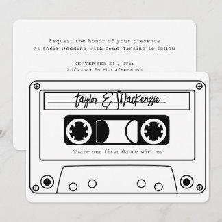 80s Style Retro Music Tape Wedding Einladung