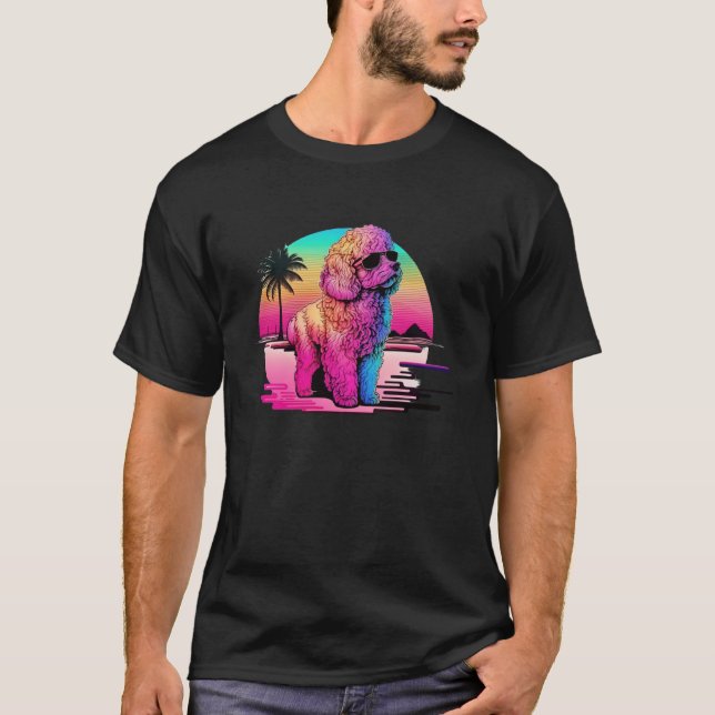 80s Synthwave and Poodle Aesthetic T-Shirt (Vorderseite)