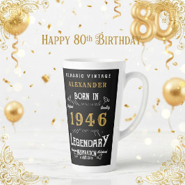 80th Birthday 1946 Legendary Retro Milchtasse