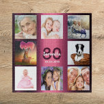 80th birthday 80 Foto von Woman Purple<br><div class="desc">A gift for a woman's 80th birthday,  celebrating her life with a leibe of 8 of your fotos. Templates for a name,  alter 80 and date. Date of birth or the date of the anniversary. Dark purple and white colored letters. Girly and feminine purple gradient background color.</div>