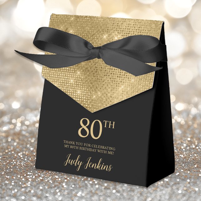 80th Birthday Gold Thank You Favor Box Geschenkschachtel (Von Creator hochgeladen)