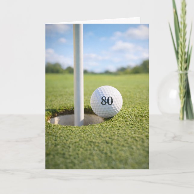 80th Birthday Golf Putt at the Edge  Karte (Vorderseite)