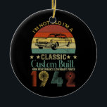80th Birthday Ohrfeige für Men Dad Retro Vintage Keramik Ornament<br><div class="desc">80th Birthday Ohrs for Men Dad Retro Vintage 1942 Birthday Gift. Perfect gift for your dad,  mom,  dad,  men,  women,  friend and family members on Thanksgiving Day,  Christmas Day,  Mothers Day,  Fathers Day,  4th of July,  1776 Independent Day,  Veterans Day,  Halloween Day,  Patrick's Day</div>