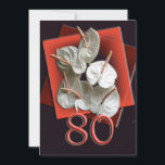 80th Birthday Party Einladung<br><div class="desc">An elegant floral party Einladung zum Celebrat an 80th Birthday</div>